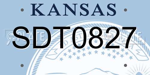 SDT0827 Kansas License Plate
