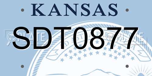 SDT0877 Kansas License Plate
