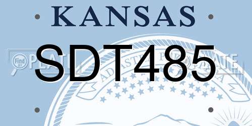 SDT485 Kansas License Plate
