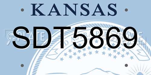 SDT5869 Kansas License Plate