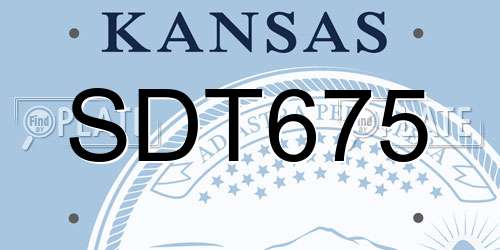 SDT675 Kansas License Plate