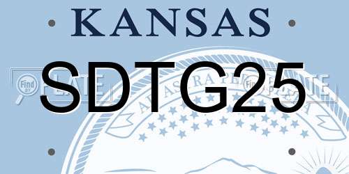 SDTG25 Kansas License Plate