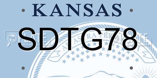 SDTG78 Kansas License Plate