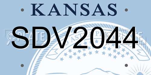 SDV2044 Kansas License Plate