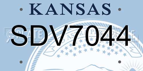 SDV7044 Kansas License Plate