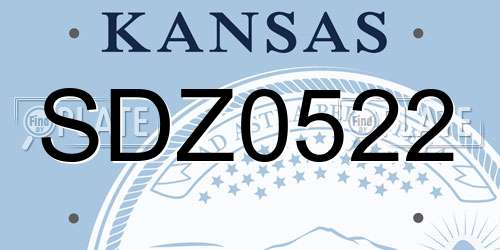 SDZ0522 Kansas License Plate