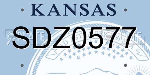 SDZ0577 Kansas License Plate