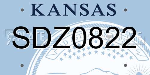 SDZ0822 Kansas License Plate