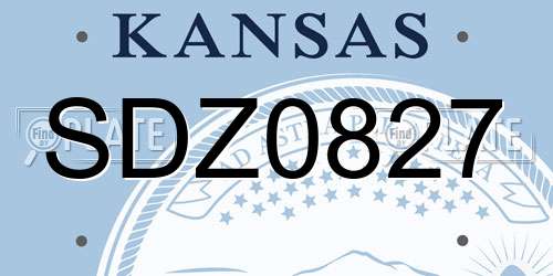 SDZ0827 Kansas License Plate