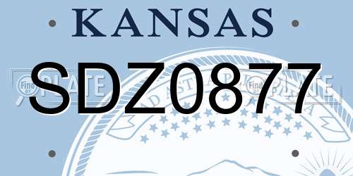 SDZ0877 Kansas License Plate
