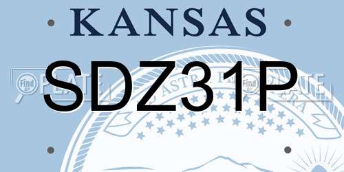 SDZ31P Kansas License Plate