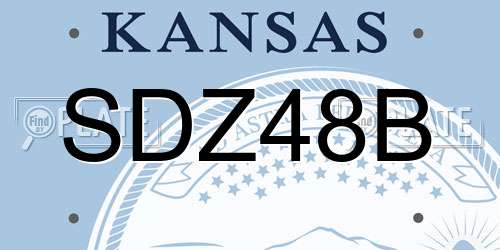 SDZ48B Kansas License Plate