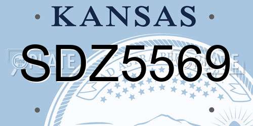 SDZ5569 Kansas License Plate