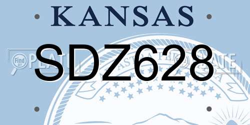 SDZ628 Kansas License Plate