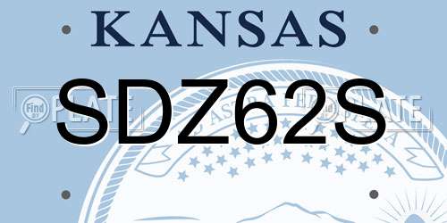 SDZ62S Kansas License Plate