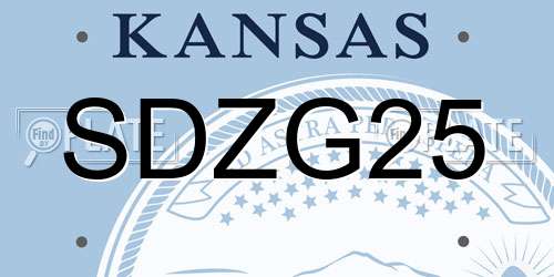 SDZG25 Kansas License Plate