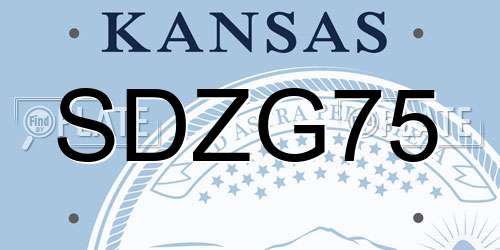 SDZG75 Kansas License Plate