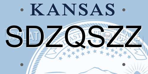 SDZQSZZ Kansas License Plate