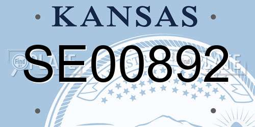 SE00892 Kansas License Plate