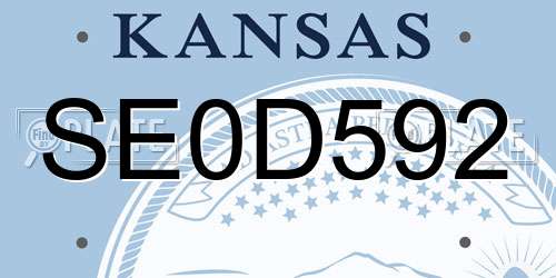 SE0D592 Kansas License Plate