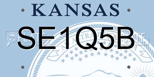 SE1Q5B Kansas License Plate
