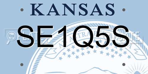 SE1Q5S Kansas License Plate