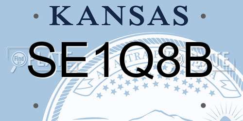 SE1Q8B Kansas License Plate