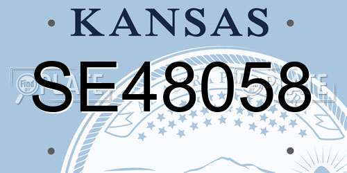 SE48058 Kansas License Plate