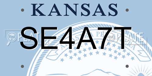 SE4A7T Kansas License Plate