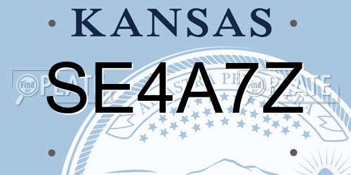 SE4A7Z Kansas License Plate