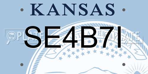 SE4B7I Kansas License Plate