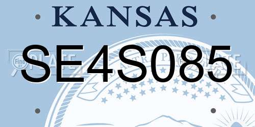 SE4S085 Kansas License Plate