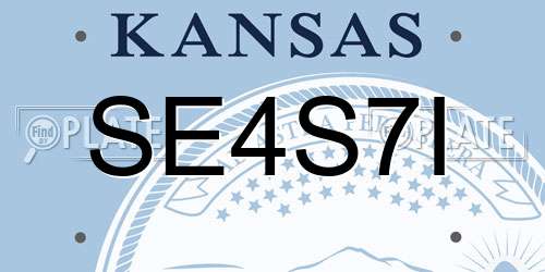 SE4S7I Kansas License Plate
