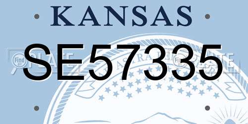 SE57335 Kansas License Plate