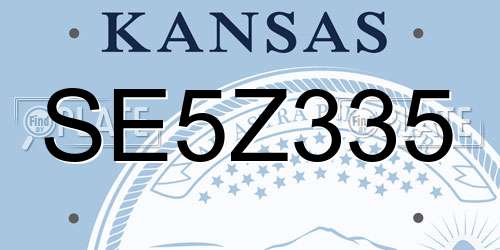 SE5Z335 Kansas License Plate