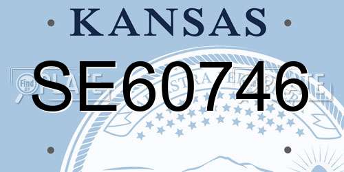 SE60746 Kansas License Plate