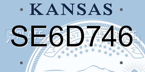 SE6D746 Kansas License Plate