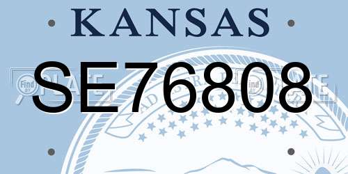 SE76808 Kansas License Plate
