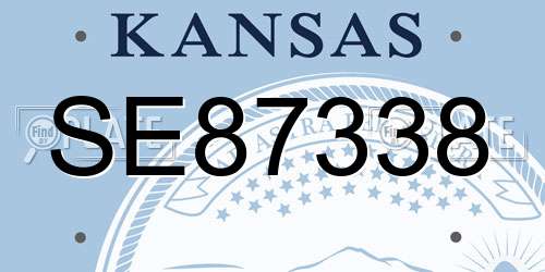 SE87338 Kansas License Plate