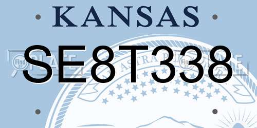 SE8T338 Kansas License Plate