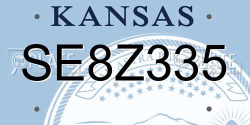 SE8Z335 Kansas License Plate