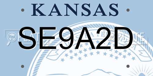 SE9A2D Kansas License Plate