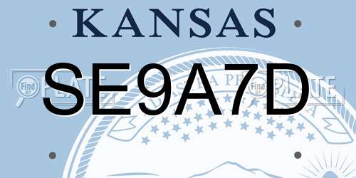 SE9A7D Kansas License Plate