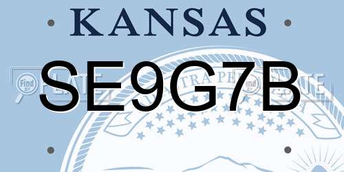 SE9G7B Kansas License Plate