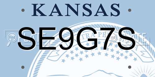 SE9G7S Kansas License Plate