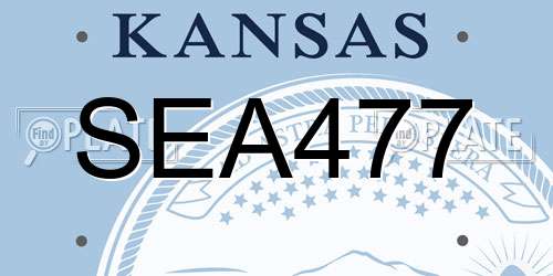 SEA477 Kansas License Plate