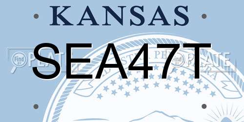 SEA47T Kansas License Plate