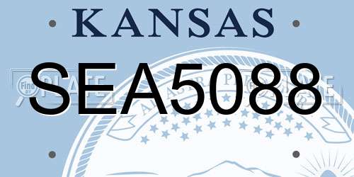 SEA5088 Kansas License Plate