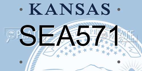 SEA571 Kansas License Plate