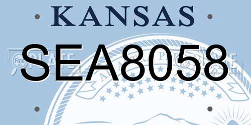 SEA8058 Kansas License Plate